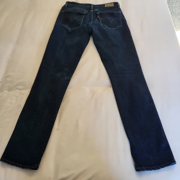 Levis Mid Rise Skinny Jean Dark Wash Stetch Denim Size 4 - Picture 2 of 12